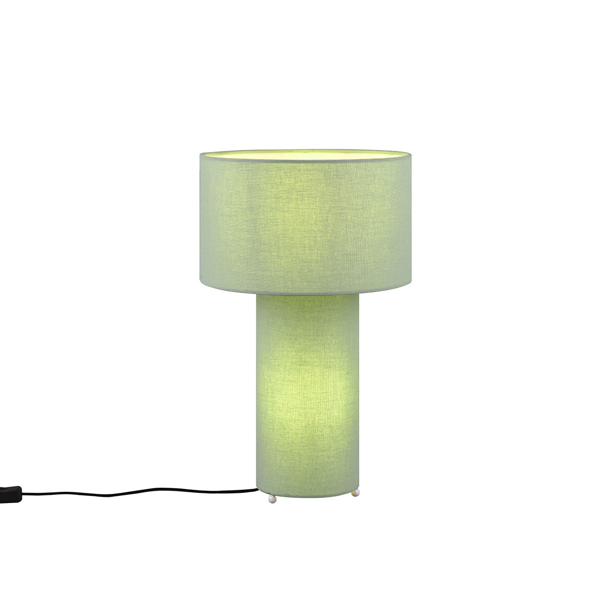 LED Tischlampe - Trion Balin - E27 Fassung - Rund - Grün - Textil