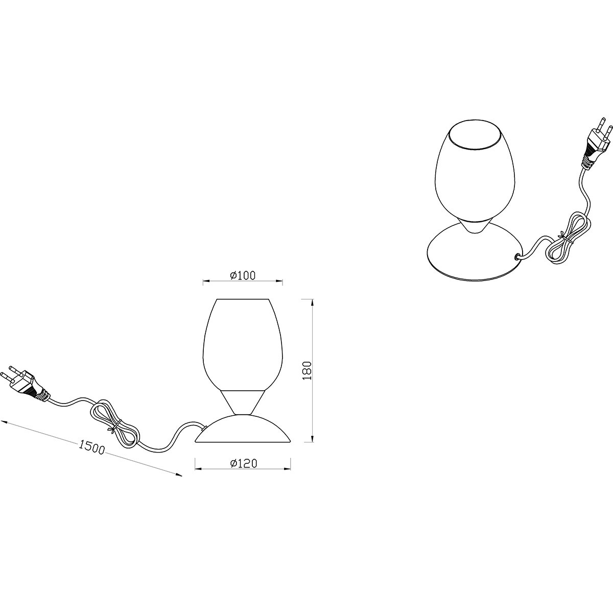 LED Tischleuchte - Trion Bekre - E14 Fassung - 1 Lichtquelle - Rostrot - Metall - Weißes Glas