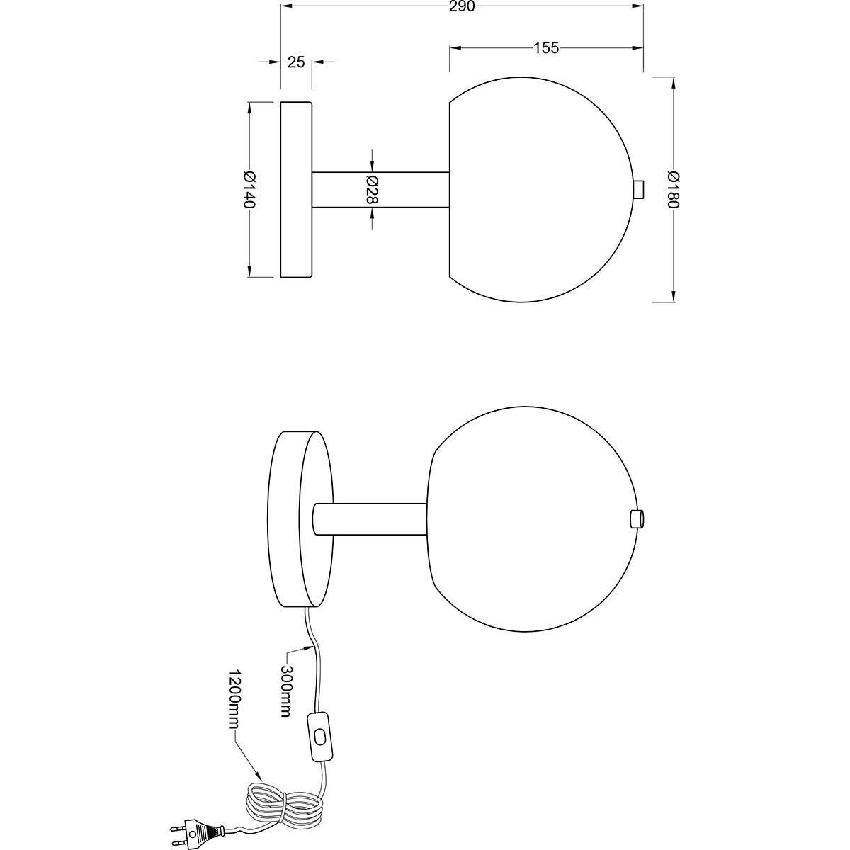 LED Tischleuchte - Trion Bliss - E27 Fassung - Rund - Chrom - Metall