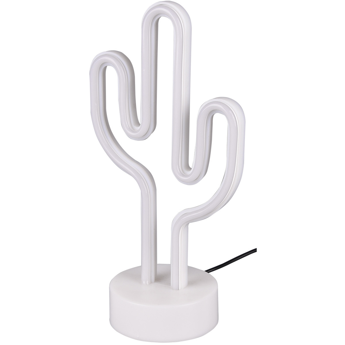 LED Tischlampe - Trion Cactus - 1W - USB - Rund - Mattweiß - Kunststoff