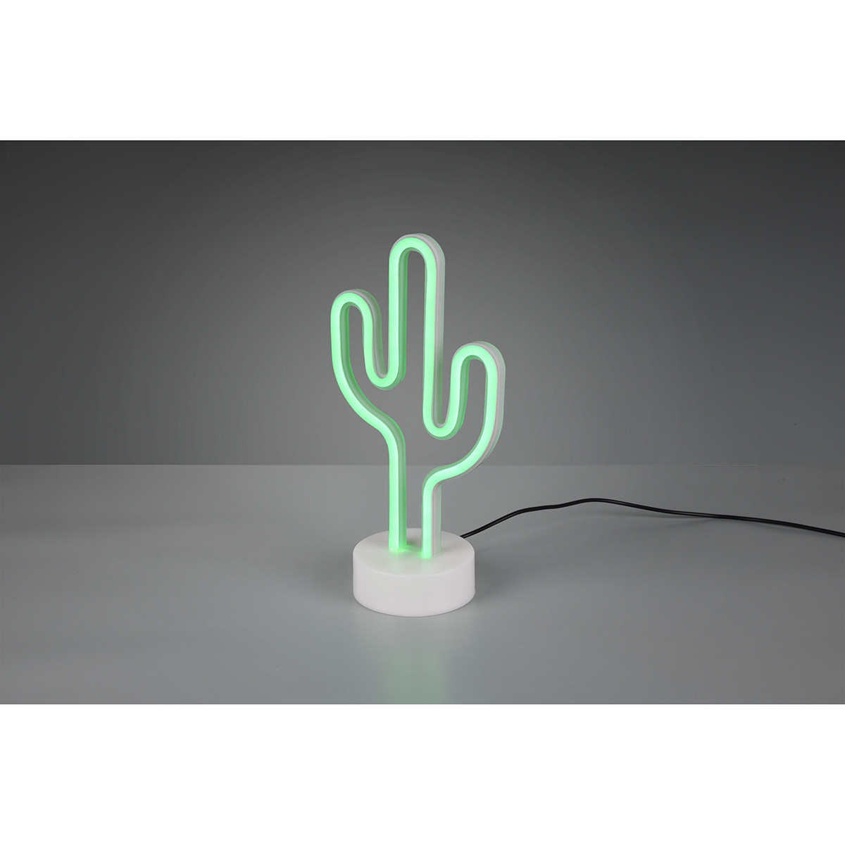 LED Tischlampe - Trion Cactus - 1W - USB - Rund - Mattweiß - Kunststoff