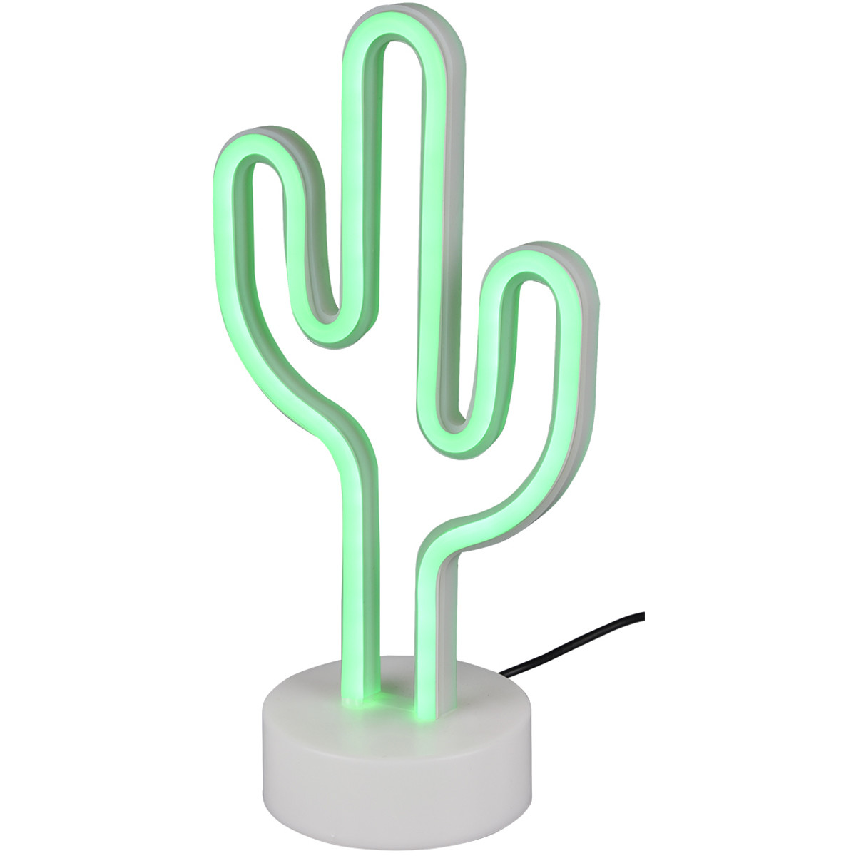 LED Tischlampe - Trion Cactus - 1W - USB - Rund - Mattweiß - Kunststoff