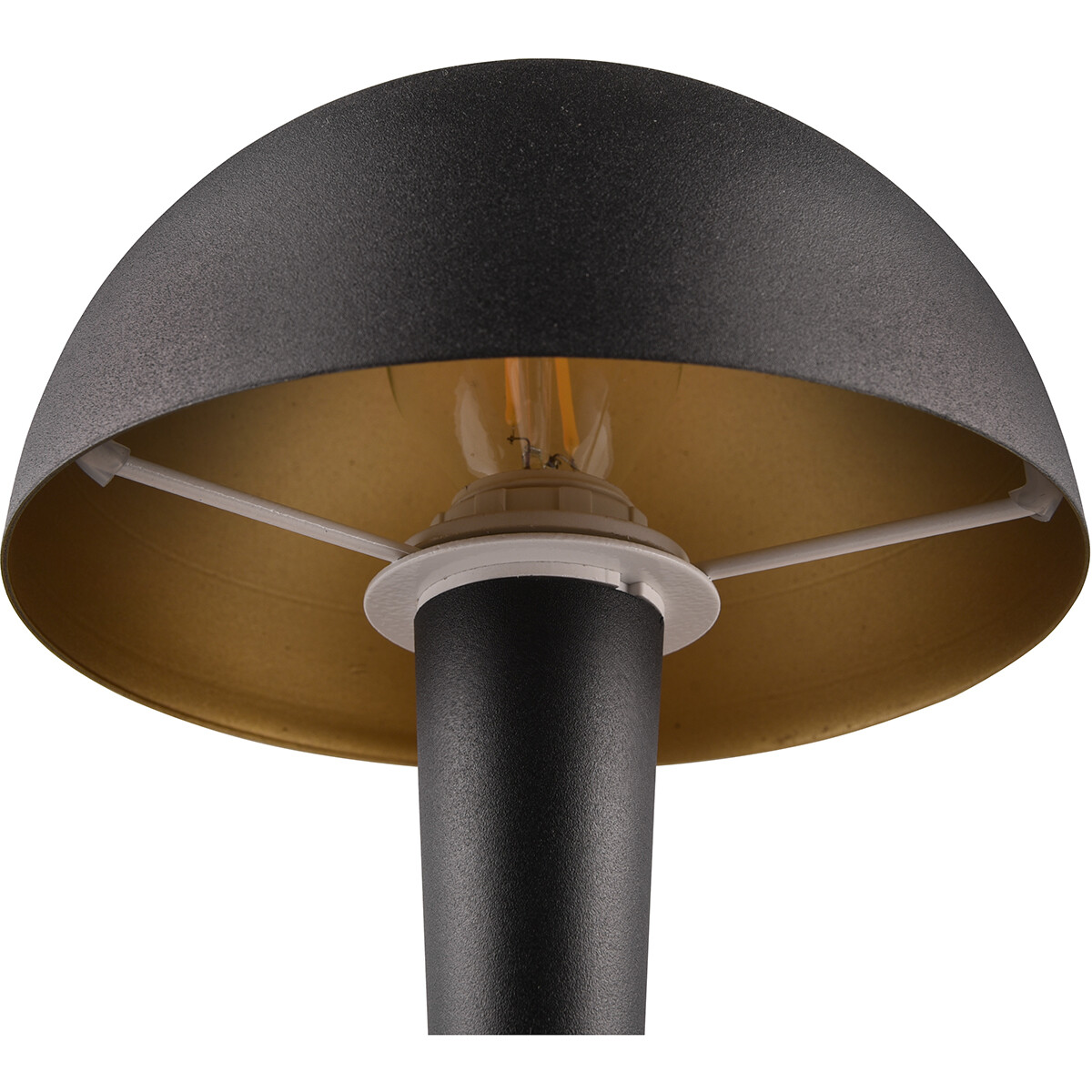 LED Tischlampe - Trion Candin - E14 Fassung - Warmweiß 3000K - Schwarz/Gold