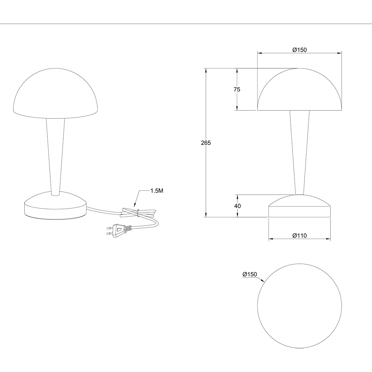 LED Tischlampe - Trion Candin - E14 Fassung - Warmweiß 3000K - Braun