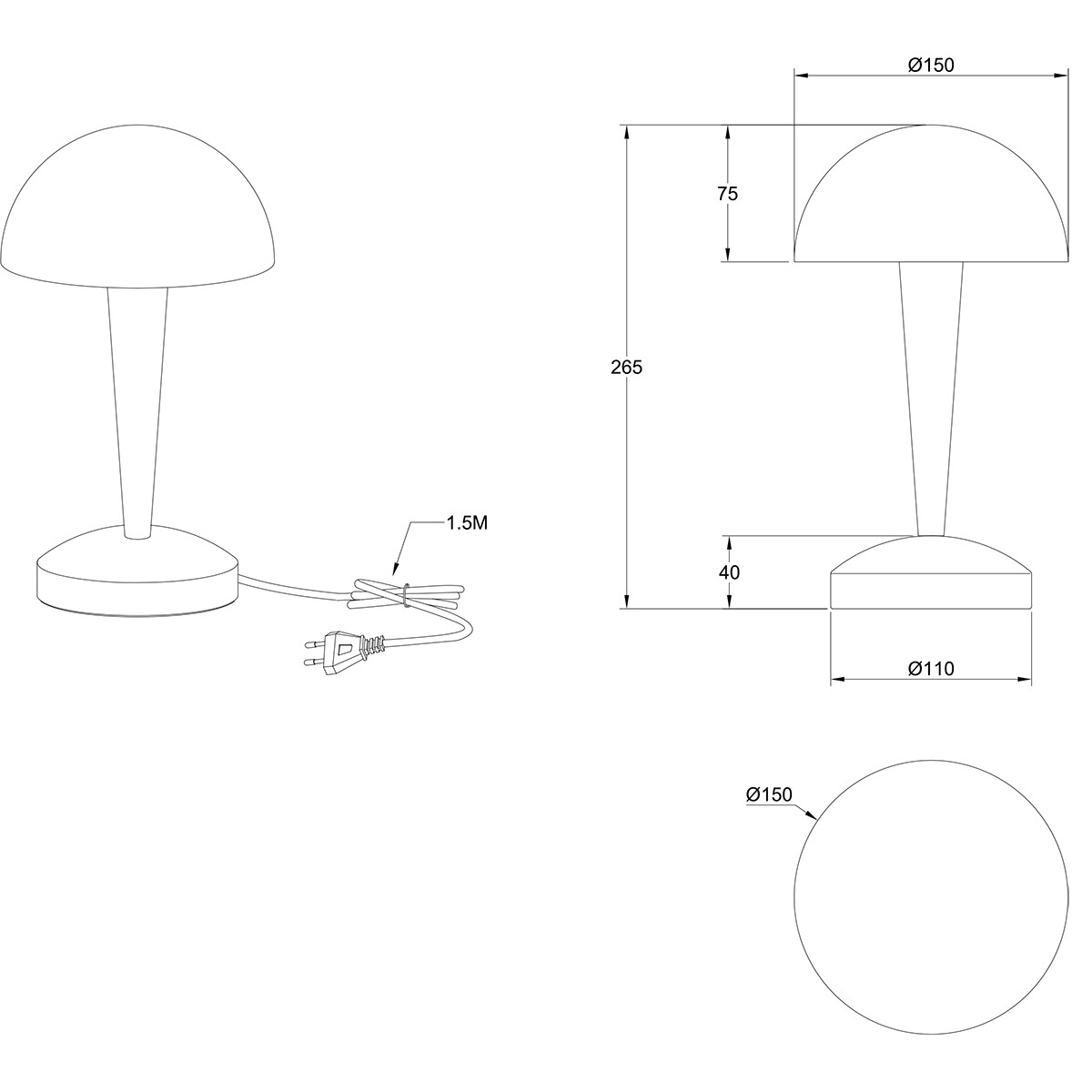 LED Tischlampe - Trion Candin - E14 Fassung - Warmweiß 3000K - Matt Messing