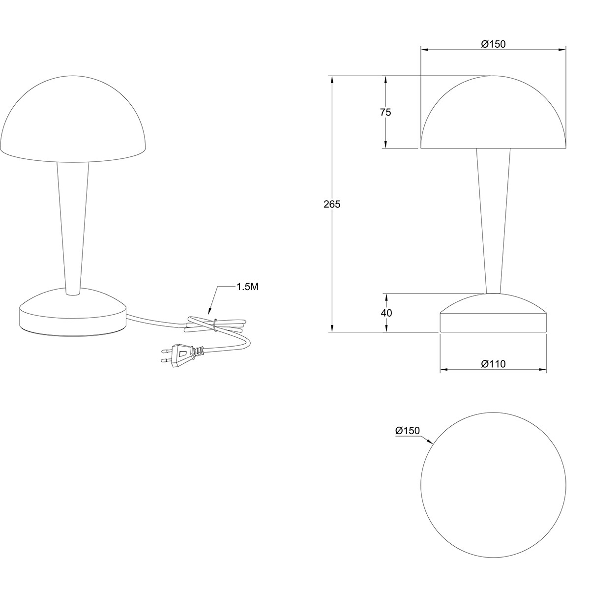 LED Tischlampe - Trion Candin - E14 Fassung - Warmweiß 3000K - Matt Nickel