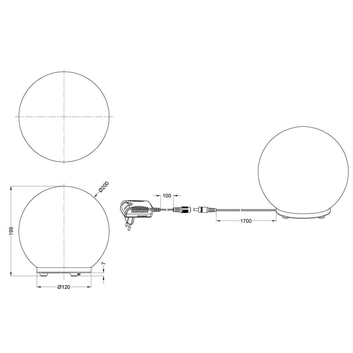 LED Tischlampe - Trion Geron - 5W - Einstellbare Farbtemperatur - Dimmbar - Rund - Matt Chrom - Kunststoff