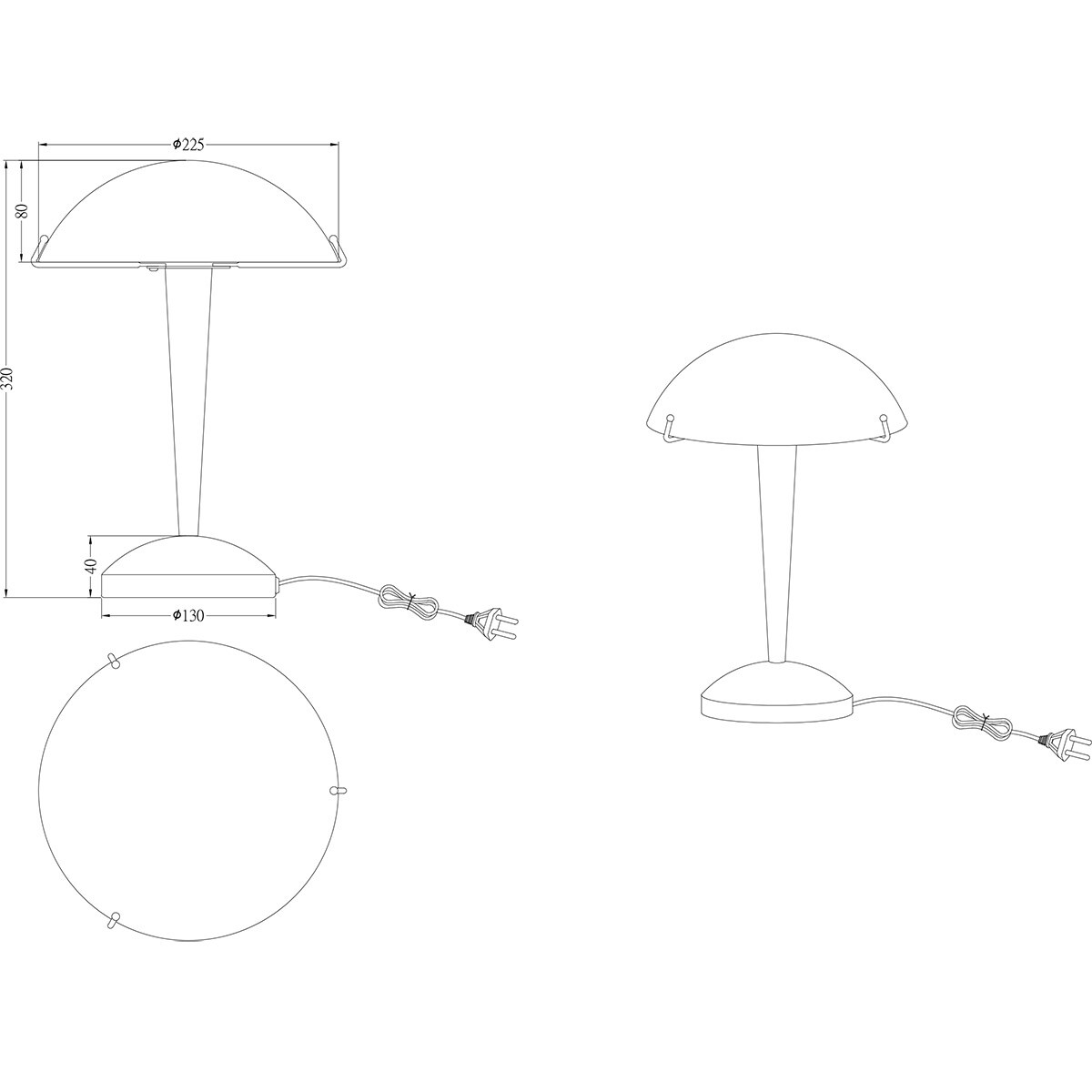 LED Tischleuchte - Trion Ilza - E14 Fassung - 1 Lichtquelle - Matt Nickel - Metall - Weißes Glas