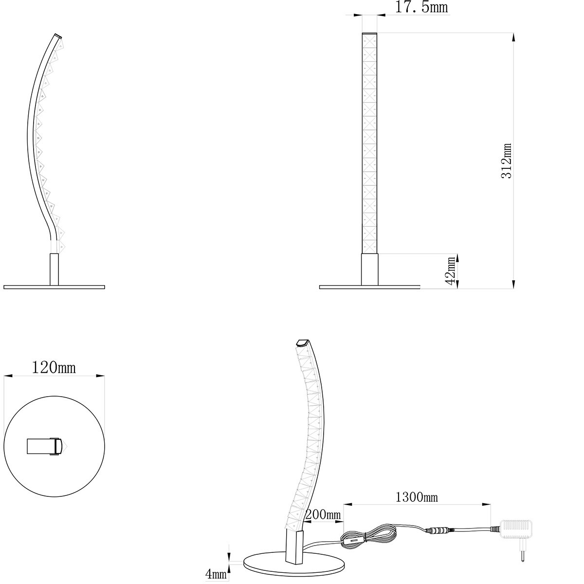 LED Tischleuchte - Trion Ivel - 3.5W - Warmweiß 3000K - 1 Lichtpunkt - Matt Nickel - Metall