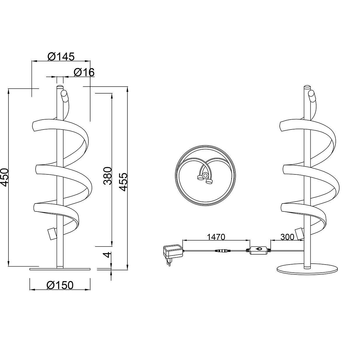 LED-Tischleuchte - Trion Lala - 12W - Verstellbare Farbe - Dimmbar - Rund - Chrom - Metall