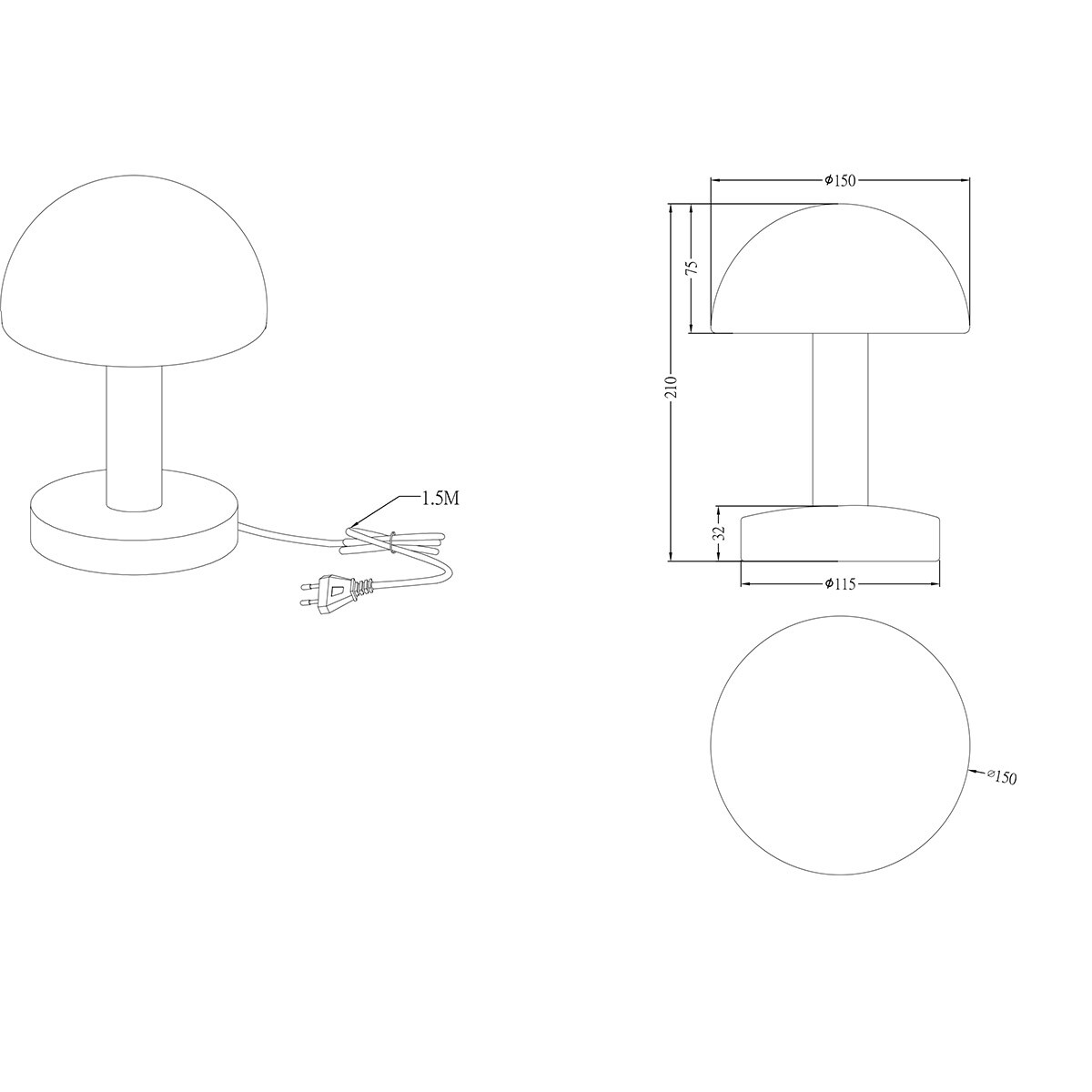 LED Tischleuchte - Trion Nini - E14 Fassung - 1 Lichtquelle - Chrom - Metall - Gebürstetes Aluminiumglas