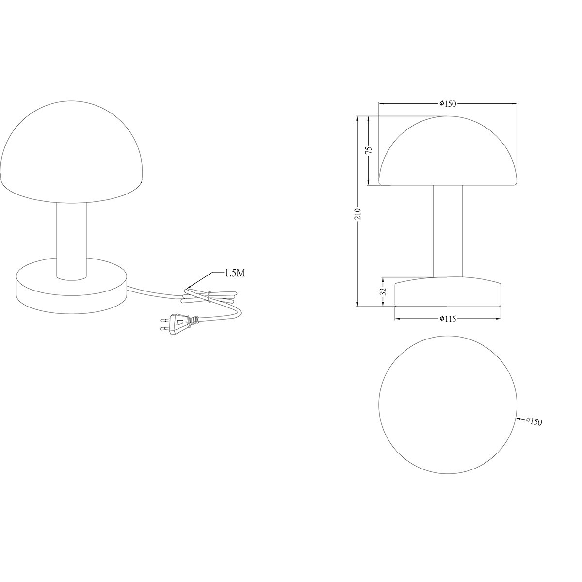 LED Tischleuchte - Trion Nini - E14 Fassung - 1 Lichtquelle - Matt Nickel - Metall - Orange Matt Glas