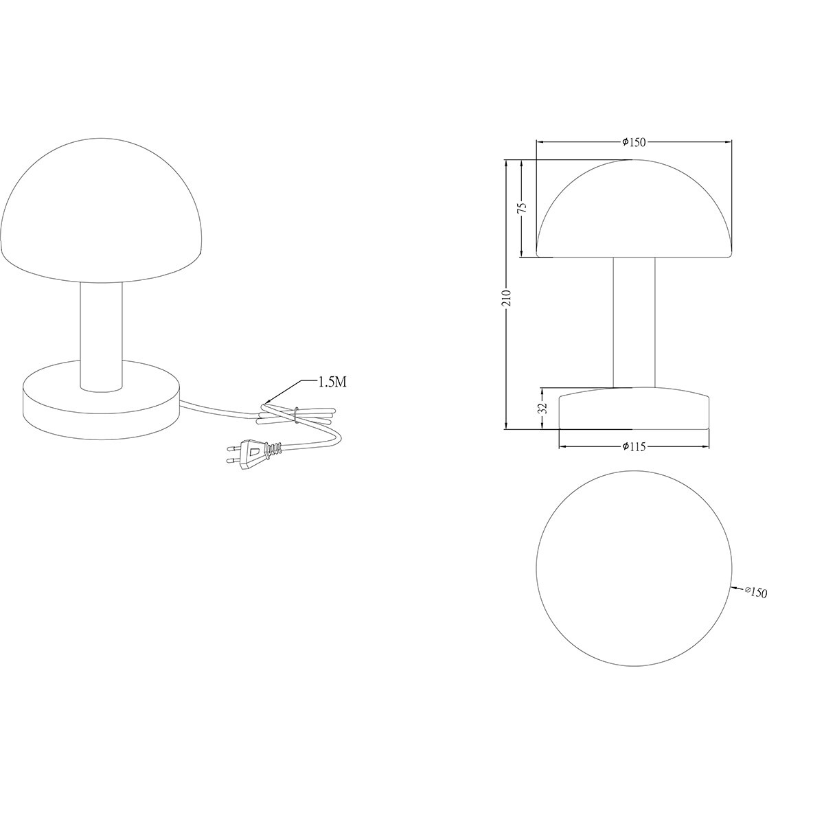 LED Tischleuchte - Trion Nini - E14 Fassung - 1 Lichtquelle - Matt Nickel - Metall - Weiß Gebürstetes Glas