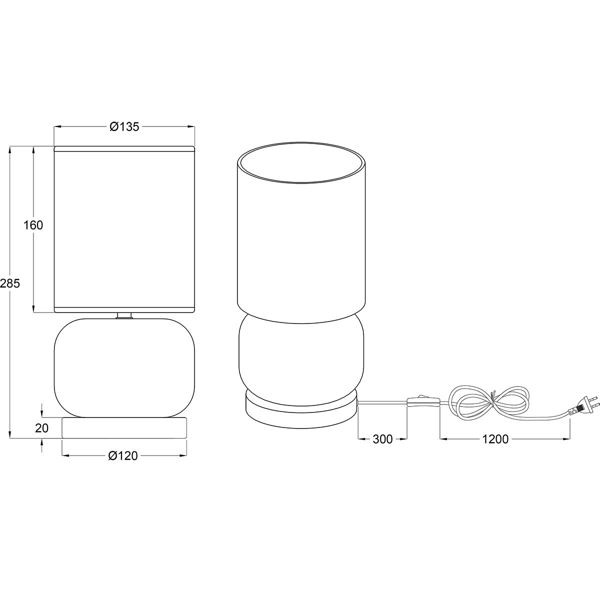 LED Tischleuchte - Trion Oliy - E27 Fassung - Rund - Matt Schwarz - Metall - Rauchglas