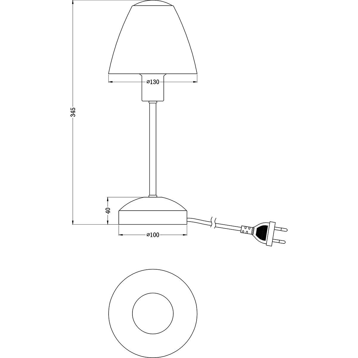 LED Tischleuchte - Trion Orea - E14 Fassung - 1 Lichtpunkt - Matt Nickel - Metall - Weißes Glas