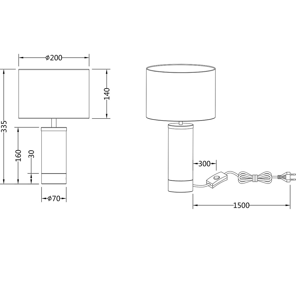 LED Tischleuchte - Trion Raziye - E14 Fassung - 1 Lichtpunkt - Max 25W - Matt Messing - Metall