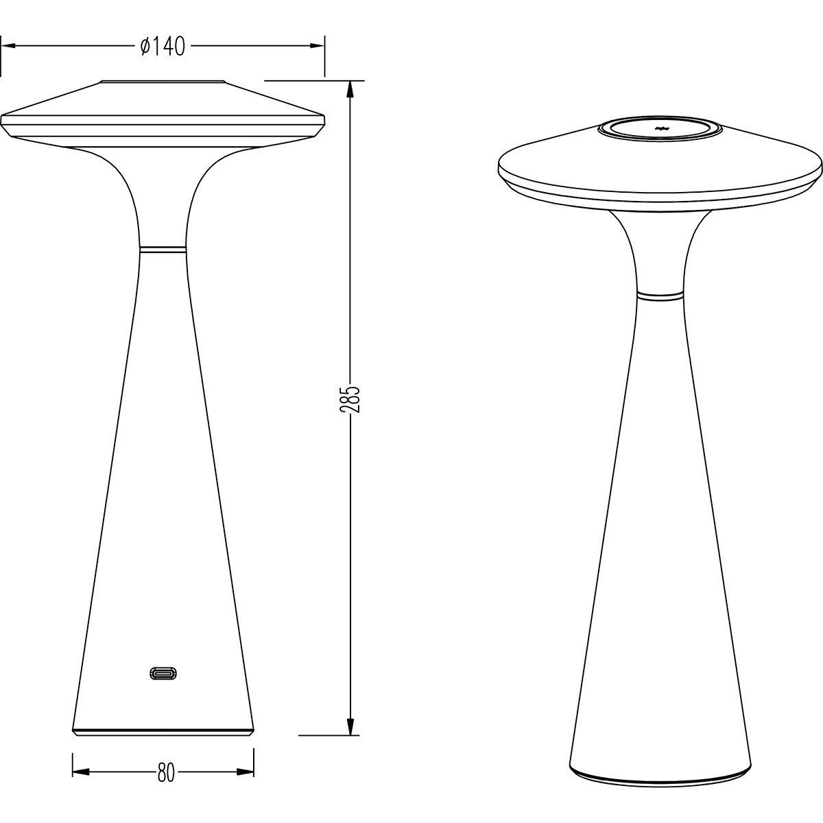 LED Tischleuchte - Trion Rezo - 2W - Anpassbare Farbe - Aufladbare Batterien - Grau - Kunststoff