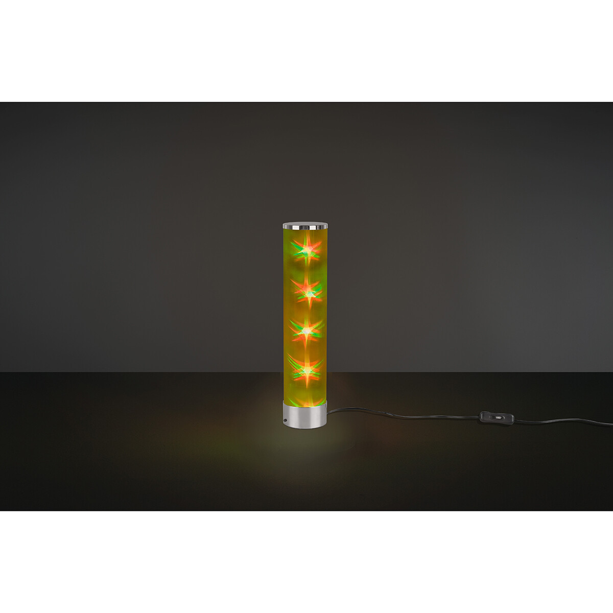 LED Tischlampe - Trion Ricardo - 1.5W - Warmweiß 3000K - RGBW - Dimmbar - Fernbedienung - Rund - Matt Chrom - Aluminium