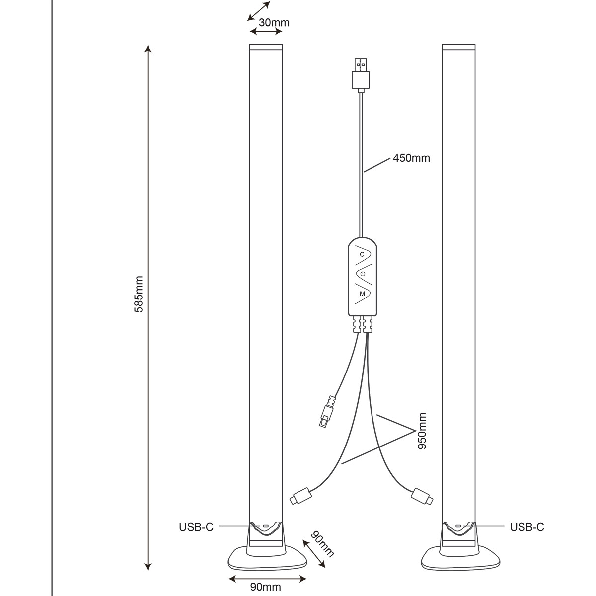 LED-Tischlampe - Trion Toy - 5W - RGBW - Dimmbar - Fernbedienung - Rund - Schwarz - Metall