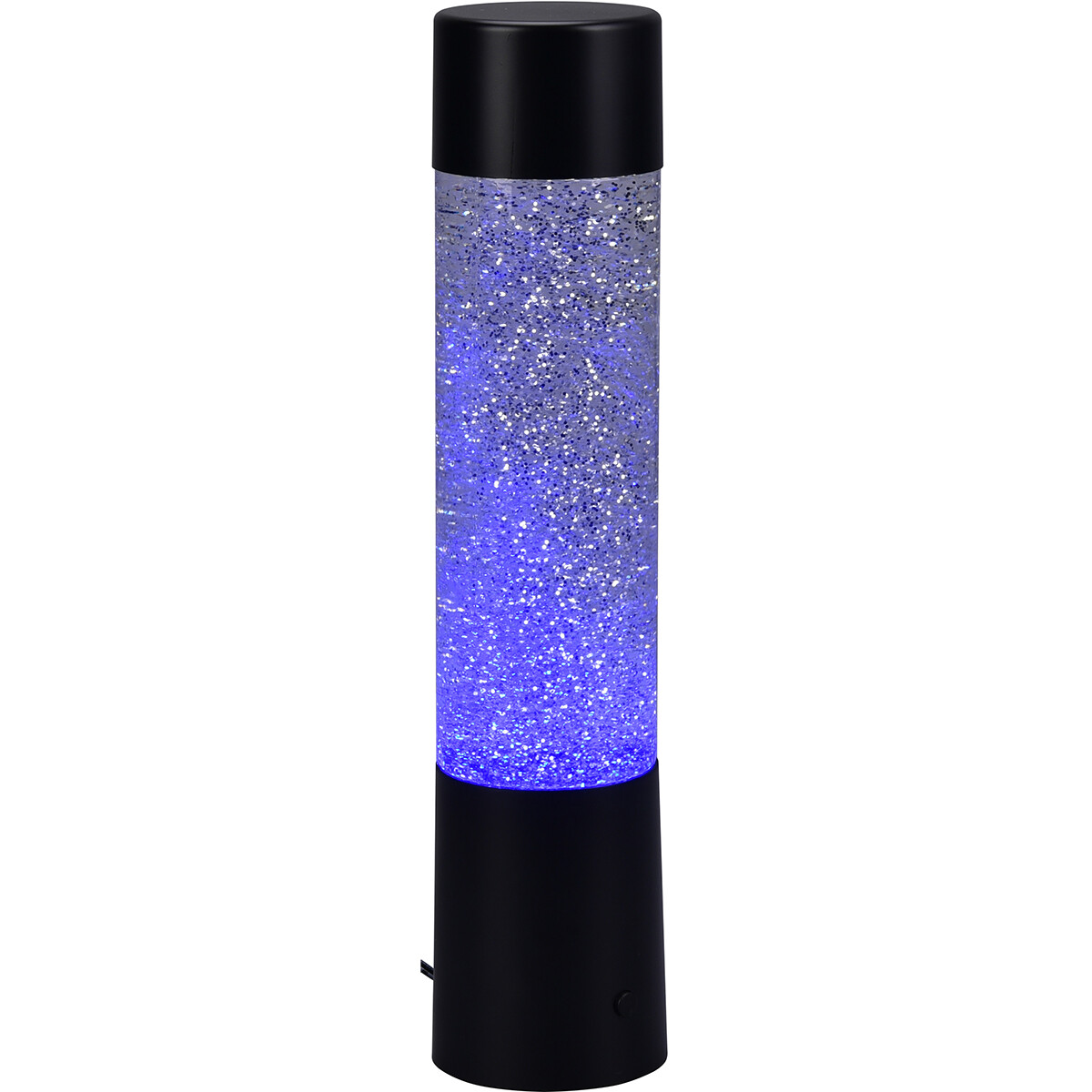 LED Tischlampe - Trion Wuka Glitter - 0.9W - Warmweiß 3000K - Rund - Matt Schwarz - Kunststoff