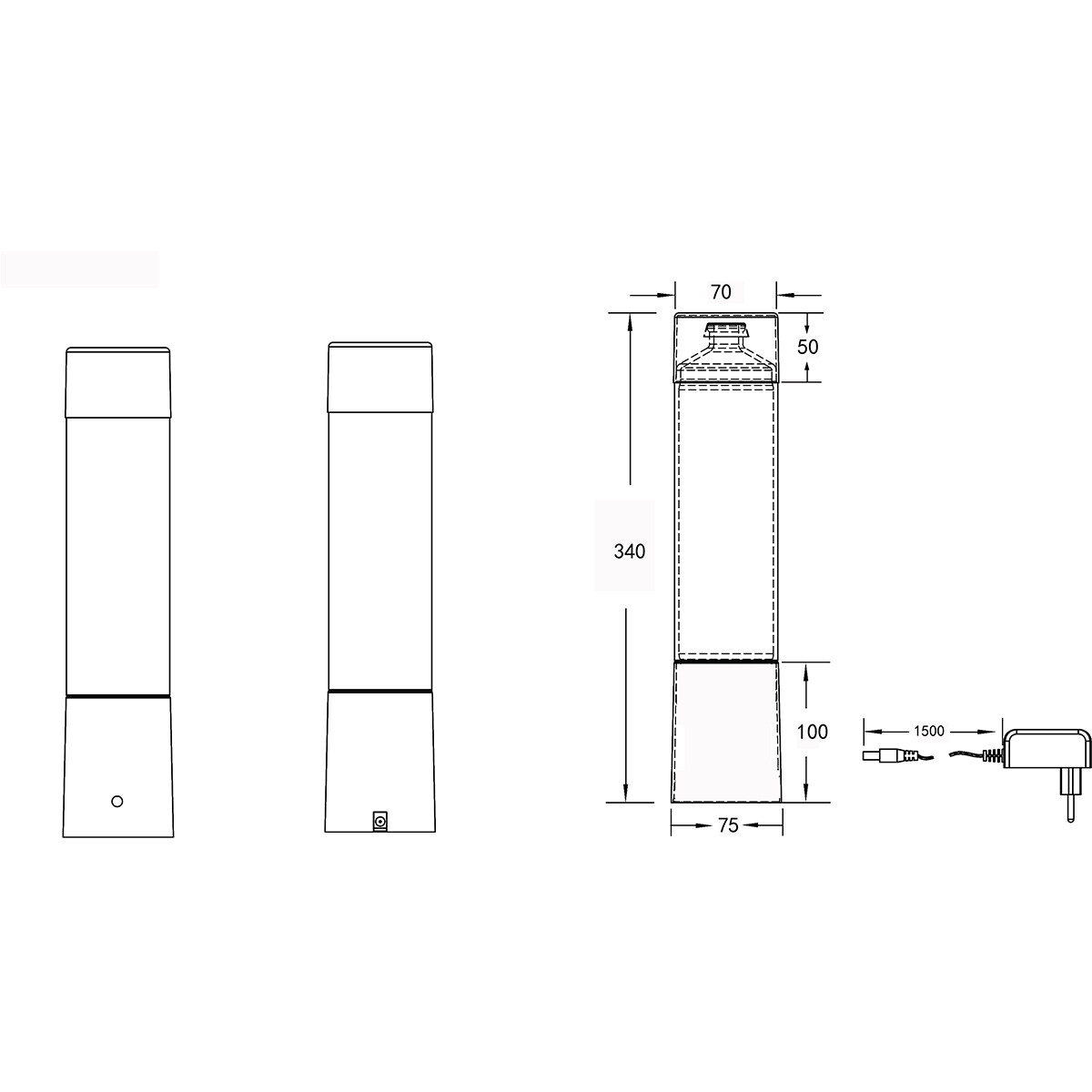 LED Tischlampe - Trion Wuka Tornado - 0.9W - Warmweiß 3000K - Rund - Matt Schwarz - Kunststoff