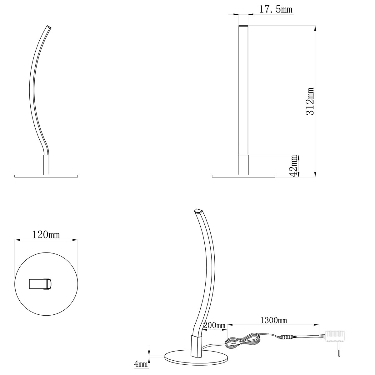 LED Tischleuchte - Trion Yilan - 3.5W - Warmweiß 3000K - 1 Lichtpunkt - Matt Nickel - Metall