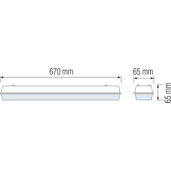 LED TL Feuchtraum-Wannenleuchte T8 - 60cm - 9W - Wasserdicht IP54 - Tageslicht 6400K - Kunststoff