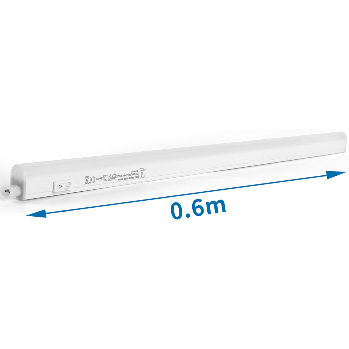 LED TL Feuchtraumleuchte mit T5 Röhre - Küchenbeleuchtung - Aigi Timola - 60cm Einzel - 8W - Koppelbar - Neutralweiß 4000K - Mattweiß - Kunststoff