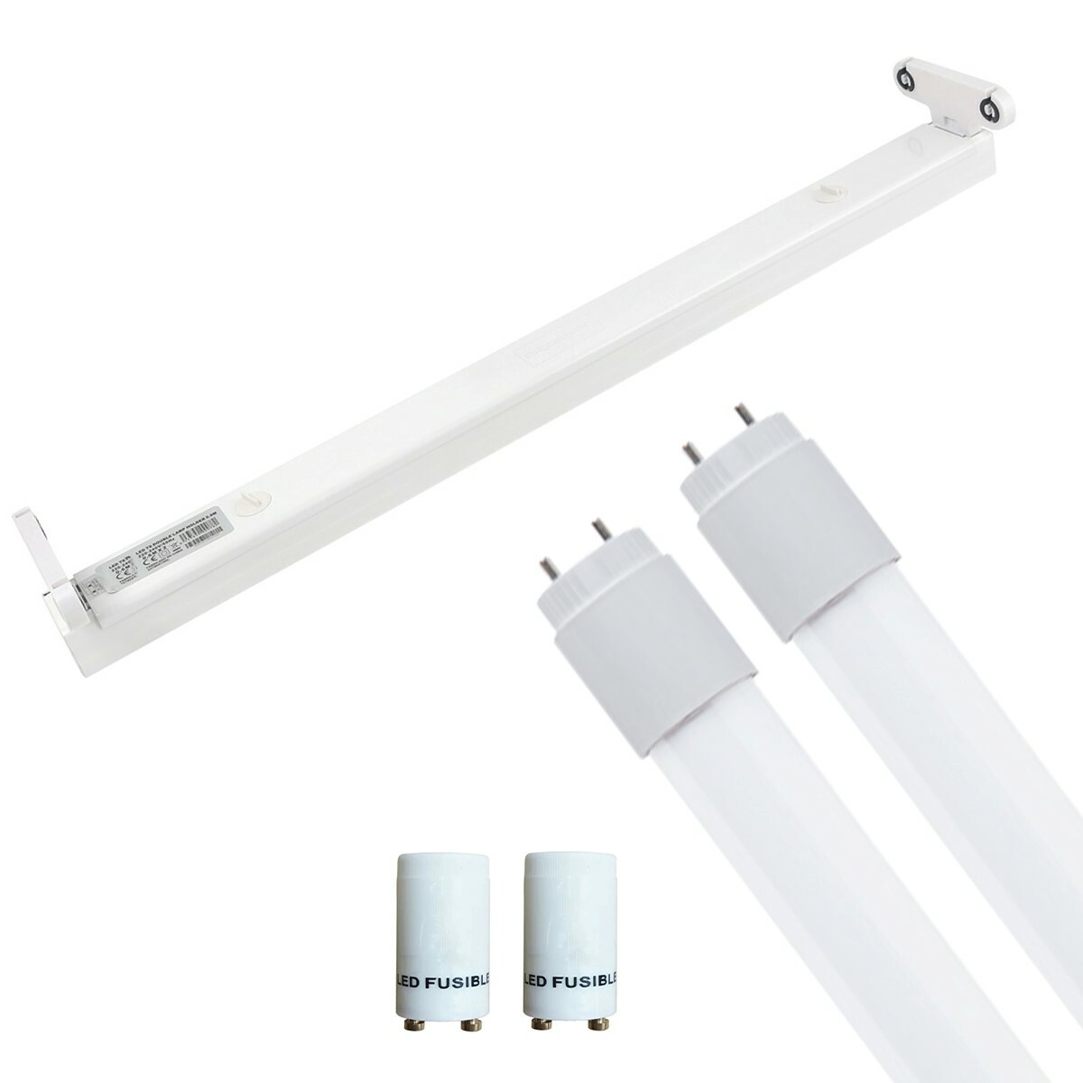 LED TL Feuchtraumleuchte mit T8 Röhre inkl. Starter - Aigi Dybolo - 60cm Doppelt - 16W - Kaltweiß 6400K - Schutzklasse IP20