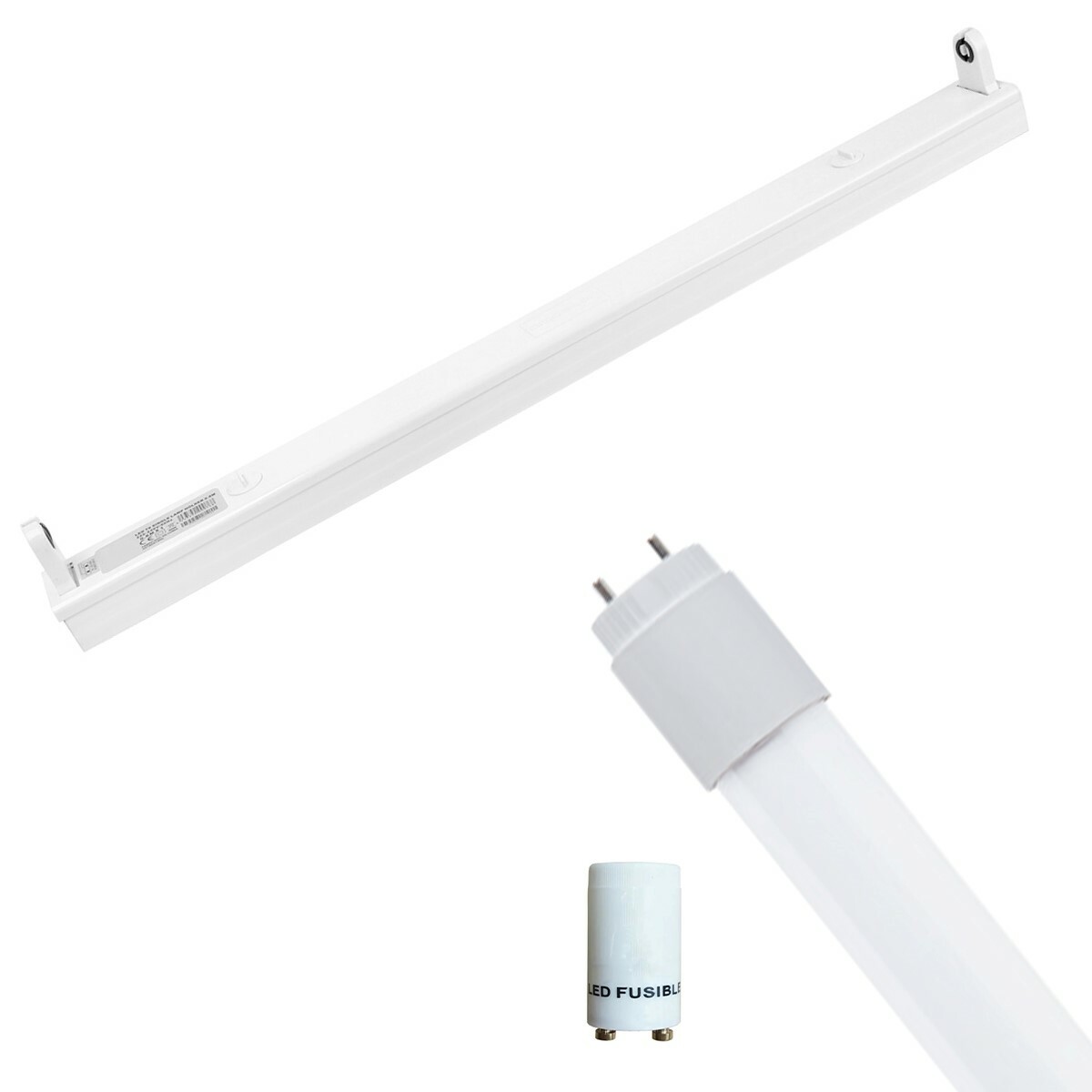 LED TL Feuchtraumleuchte mit T8 Röhre inkl. Starter - Aigi Dybolo - 60cm Einzel - 8W - Kaltweiß 6400K - Schutzklasse IP20