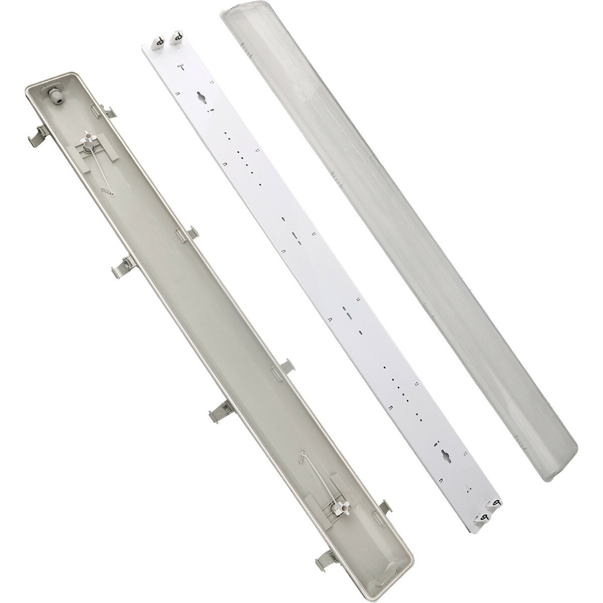 LED TL Feuchtraumleuchte mit T8 Röhre inkl. Starter - Aigi Hari - 120cm Doppelt - 32W - Kaltweiß 6400K - Wasserdicht IP65