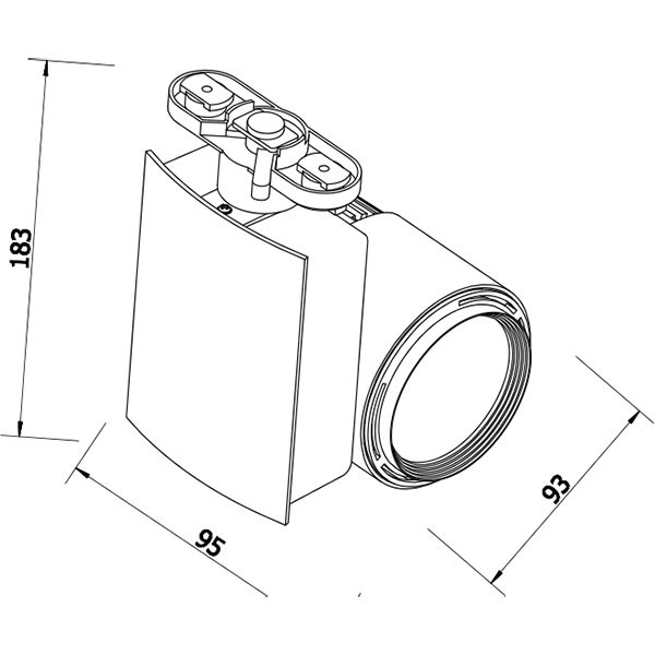 LED Schienensystem - Track Strahler - 23W 1 Phasen - Rund/Rechteckig - Universalweiß 4200K - Mattschwarz Aluminium