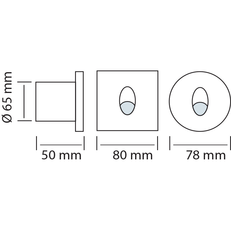 LED Treppenspot - Einbau Rund 3W - Universalweiß 4000K - Mattweiß Aluminium - Ø78mm