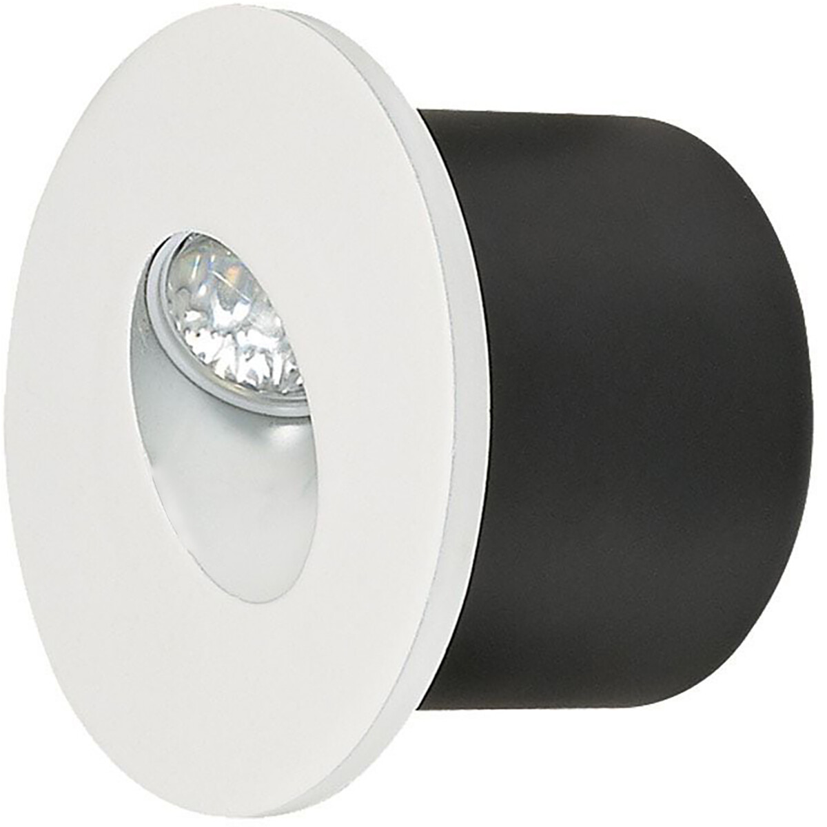 LED Treppenspot - Einbau Rund 3W - Universalweiß 4000K - Mattweiß Aluminium - Ø78mm