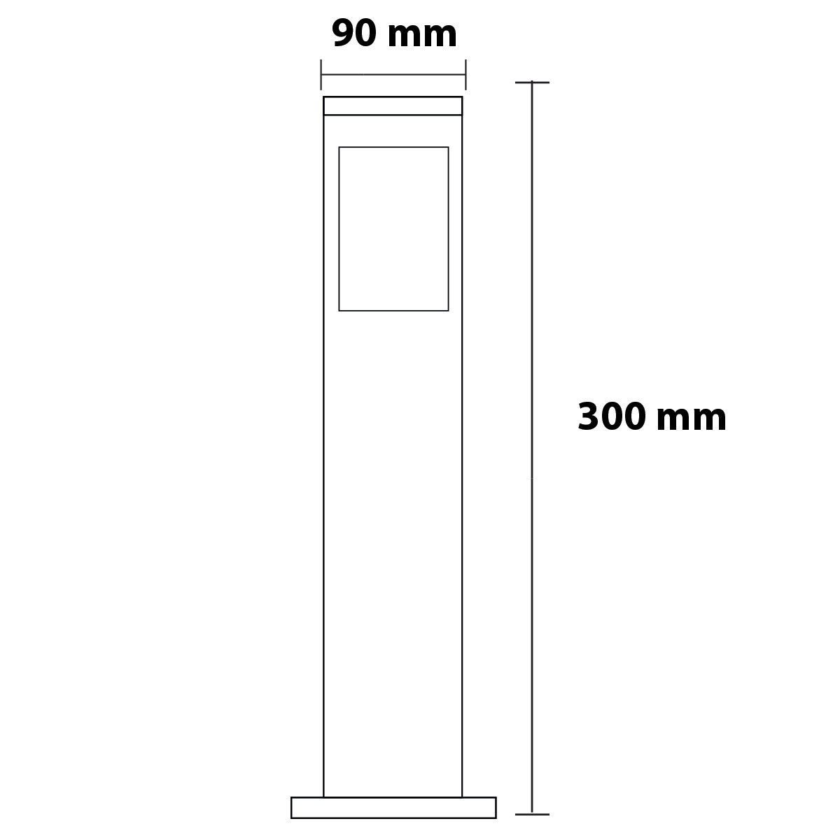 LED Gartenbeleuchtung - Außenleuchte - Kavy 3 - Stehend - Aluminium Matt Schwarz - E27 - Quadrat