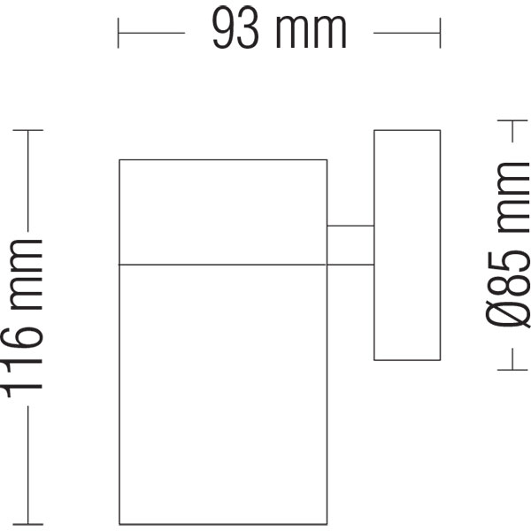 LED Gartenbeleuchtung - Außenleuchte - Magnolia - 1-flammig - GU10 Fassung - Wandleuchte - Edelstahl - Matt Schwarz - Rund