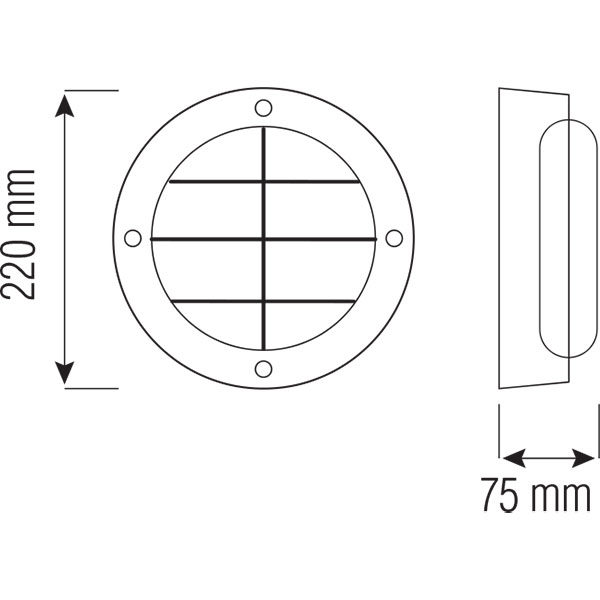 LED Außenwandleuchte - Nara - Aluminium Mattschwarz - 12W Universalweiß 4000K - Rund