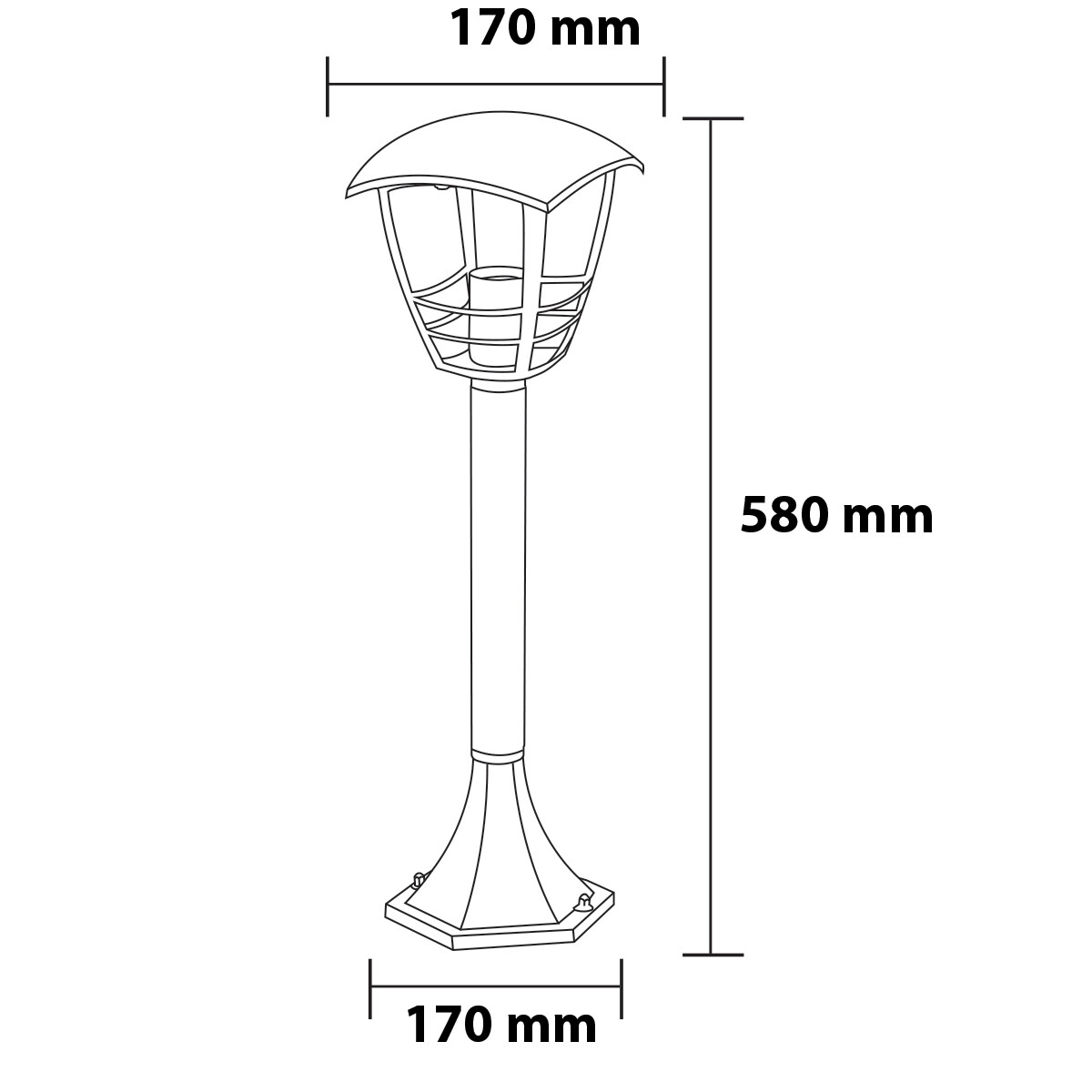 LED Gartenbeleuchtung - Außenleuchte - Narmy 4 - Stehend - Matt Schwarz - E27 Fassung - Rund - Aluminium