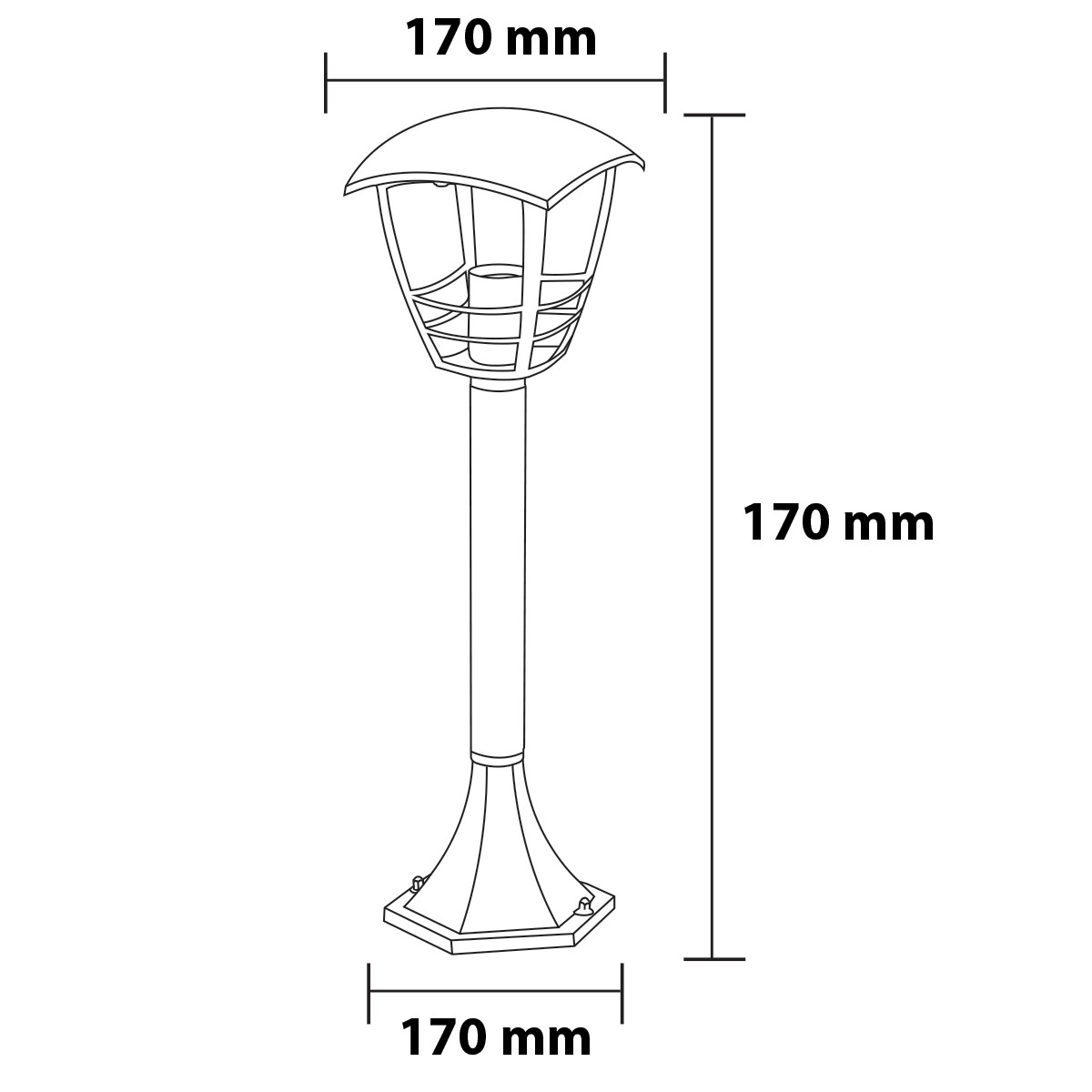 LED Gartenbeleuchtung - Außenleuchte - Narmy 5 - Stehend - Matt Schwarz - E27 Fassung - Rund - Aluminium