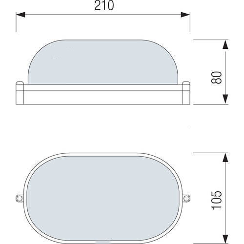 LED Außenwandleuchte - Nimrat - Aluminium Mattweiß - E27 - Oval