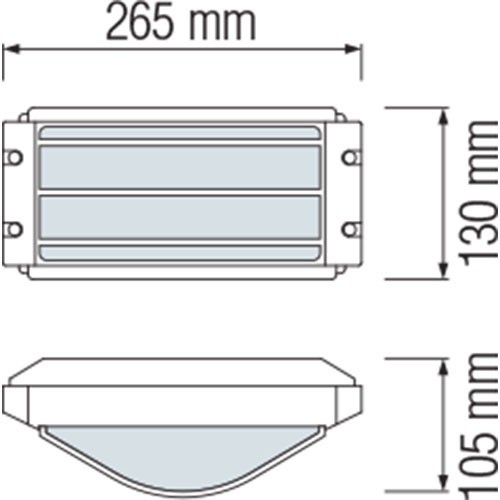 LED Außenwandleuchte - Ovalas - Aluminium Mattweiß - E27 - Rechteckig