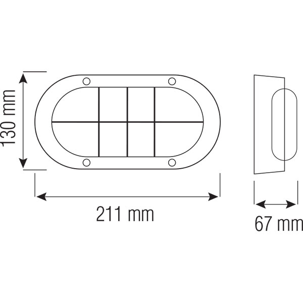 LED Außenwandleuchte - Rapan - Aluminium Mattschwarz - 8W Universalweiß 4000K - Oval