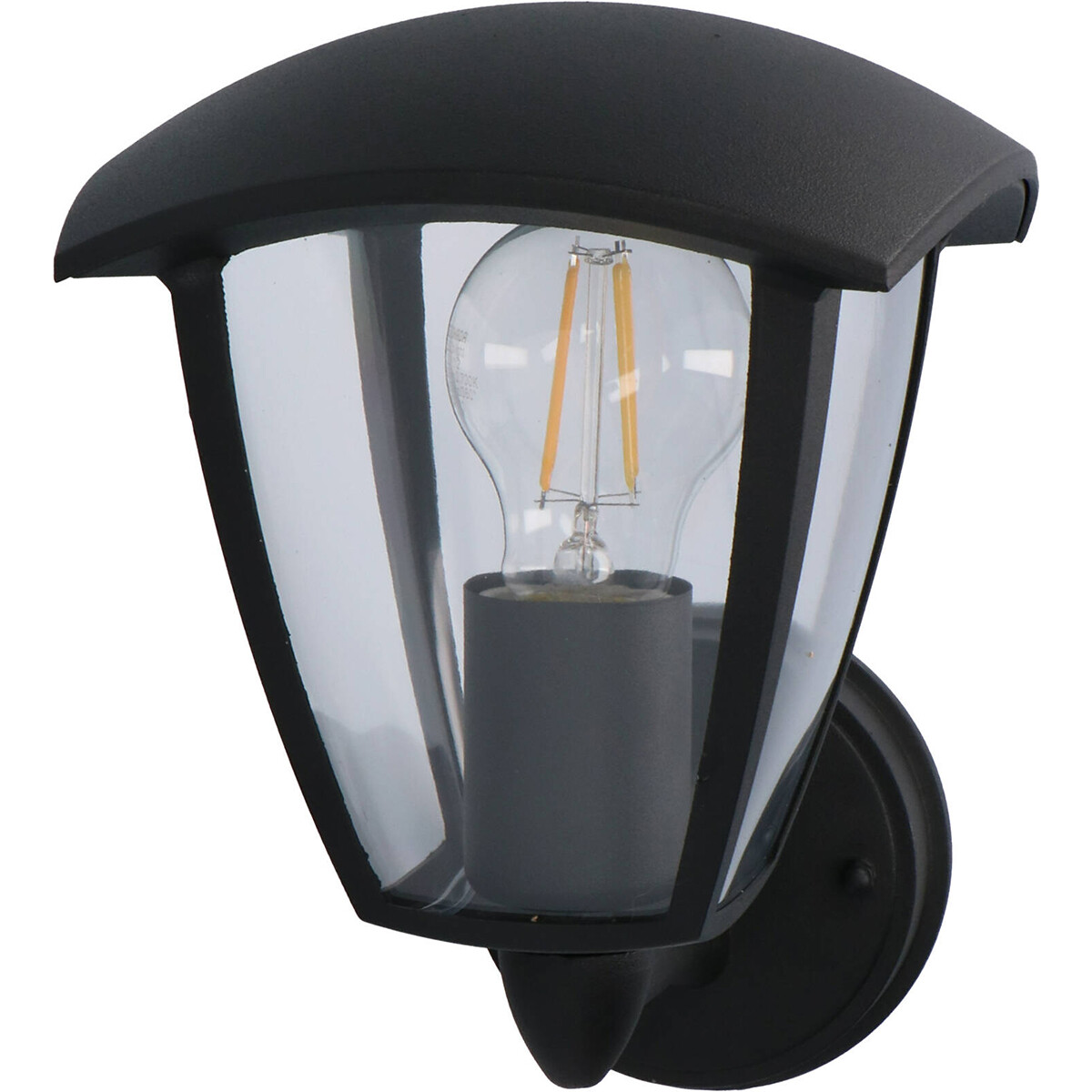 LED Außenwandleuchte - Sanola Ponci - E27 Sockel - Mattschwarz - Aluminium