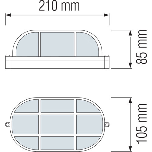 LED Außenwandleuchte - Torina - Aluminium Mattweiß - E27 - Oval