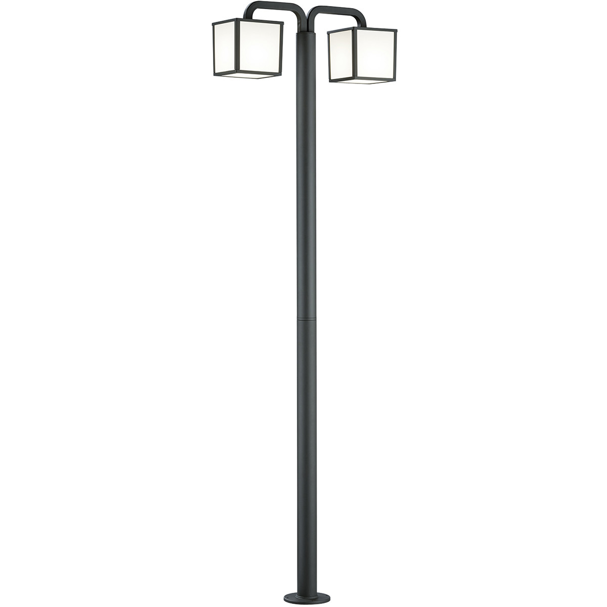 LED Mastleuchte - Trion Cubirino - 5W - E27 Sockel - 2-flammig - Mattschwarz - Aluminium