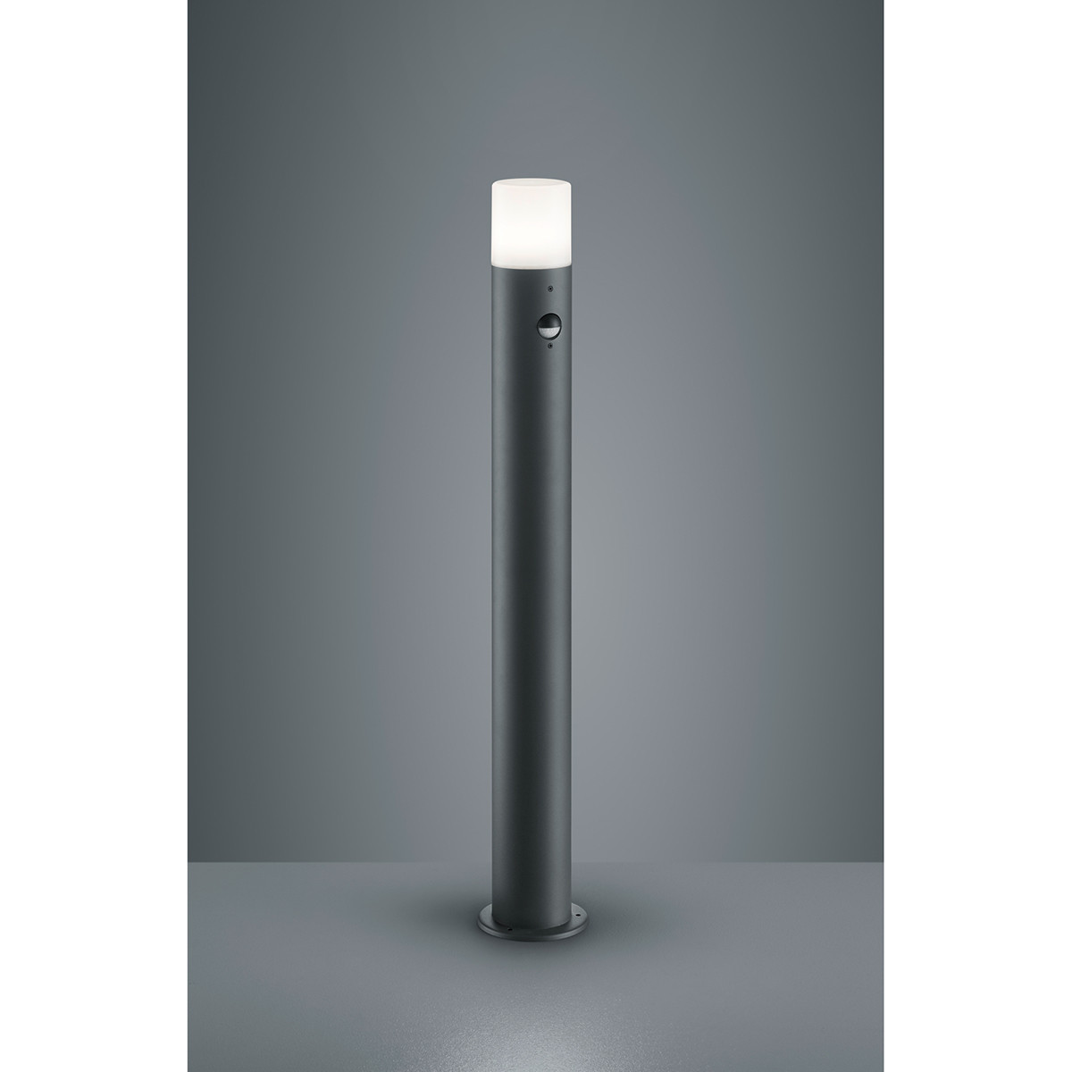 LED Pollerleuchte - Trion Hosina XL - Bewegungsmelder - E27 Sockel - Mattschwarz - Aluminium