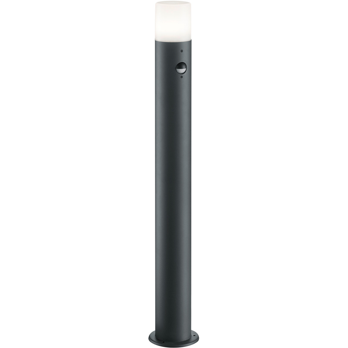 LED Pollerleuchte - Trion Hosina XL - Bewegungsmelder - E27 Sockel - Mattschwarz - Aluminium