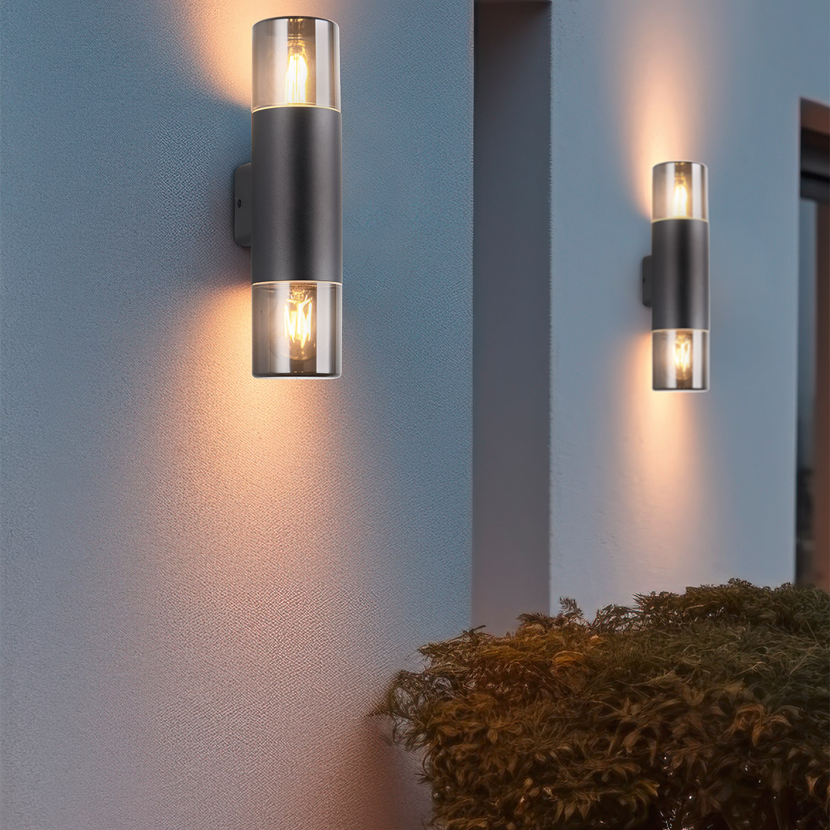 LED Gartenbeleuchtung - Außenleuchte - Trion Sicho Up and Down - E27 Fassung - Matt Schwarz - Aluminium