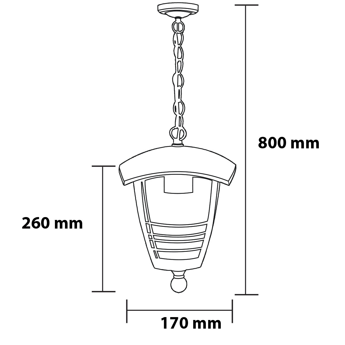 LED Gartenbeleuchtung - Hängelampe - Narmy 2 - Decke - Mattschwarz - E27 Fassung - Rund - Aluminium