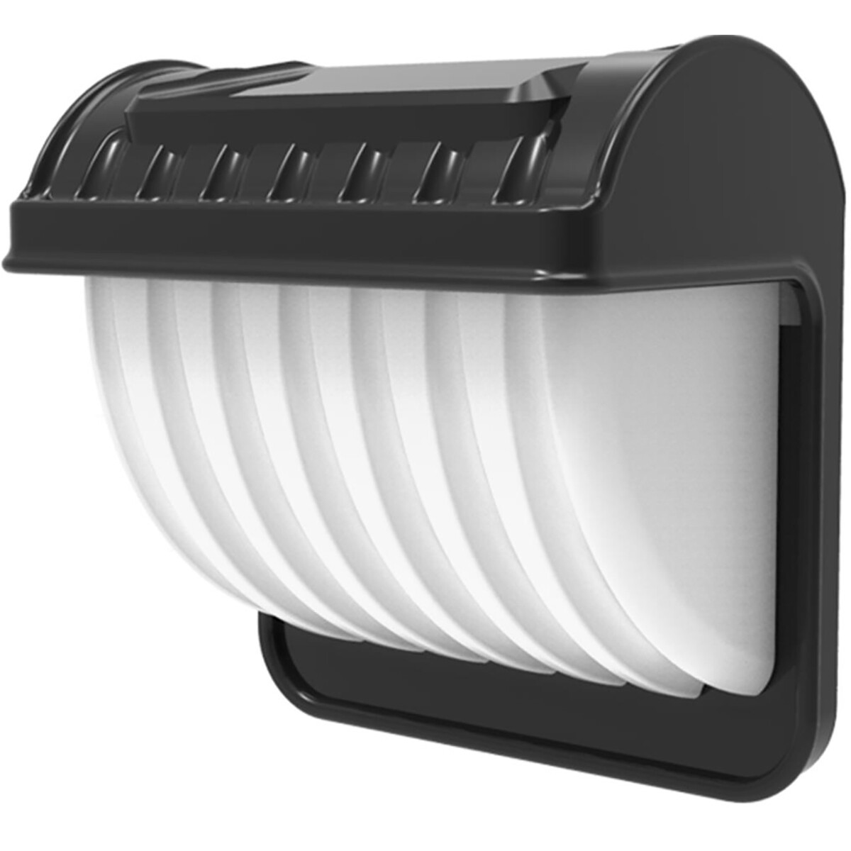 LED Gartenbeleuchtung mit Solarenergie - Tag- und Nacht-Sensor - Wandlampe - Aigi Vunci - 0.12W - Kaltweiß 6500K - Mattschwarz - Kunststoff